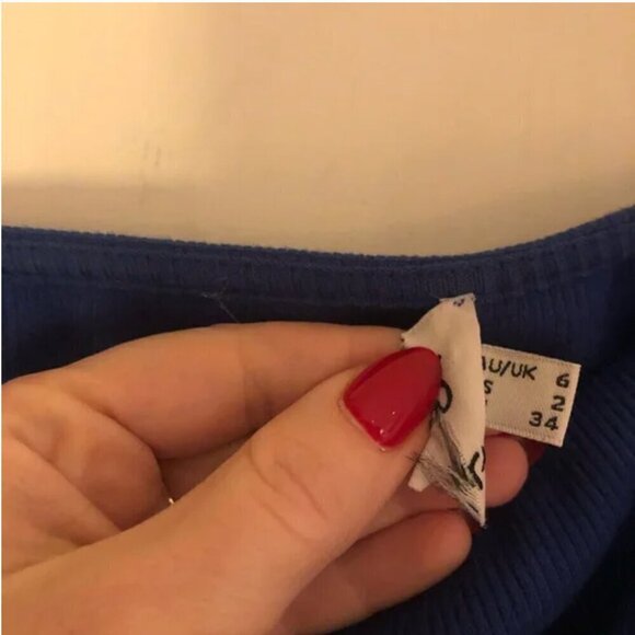 Princess Polly Portia Blue Longsleeve Bodycon Mini Dress 2 - Picture 8 of 10